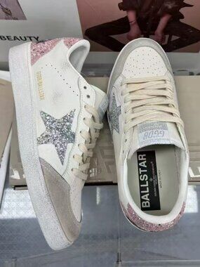 Golden Goose Ball Star Sneakers with Glitter Details